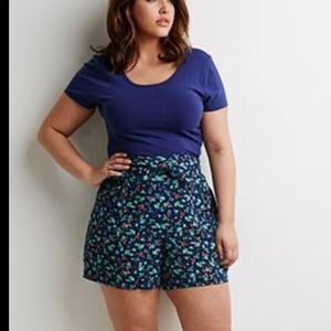 Forever 21 floral print rayon bow front shorts